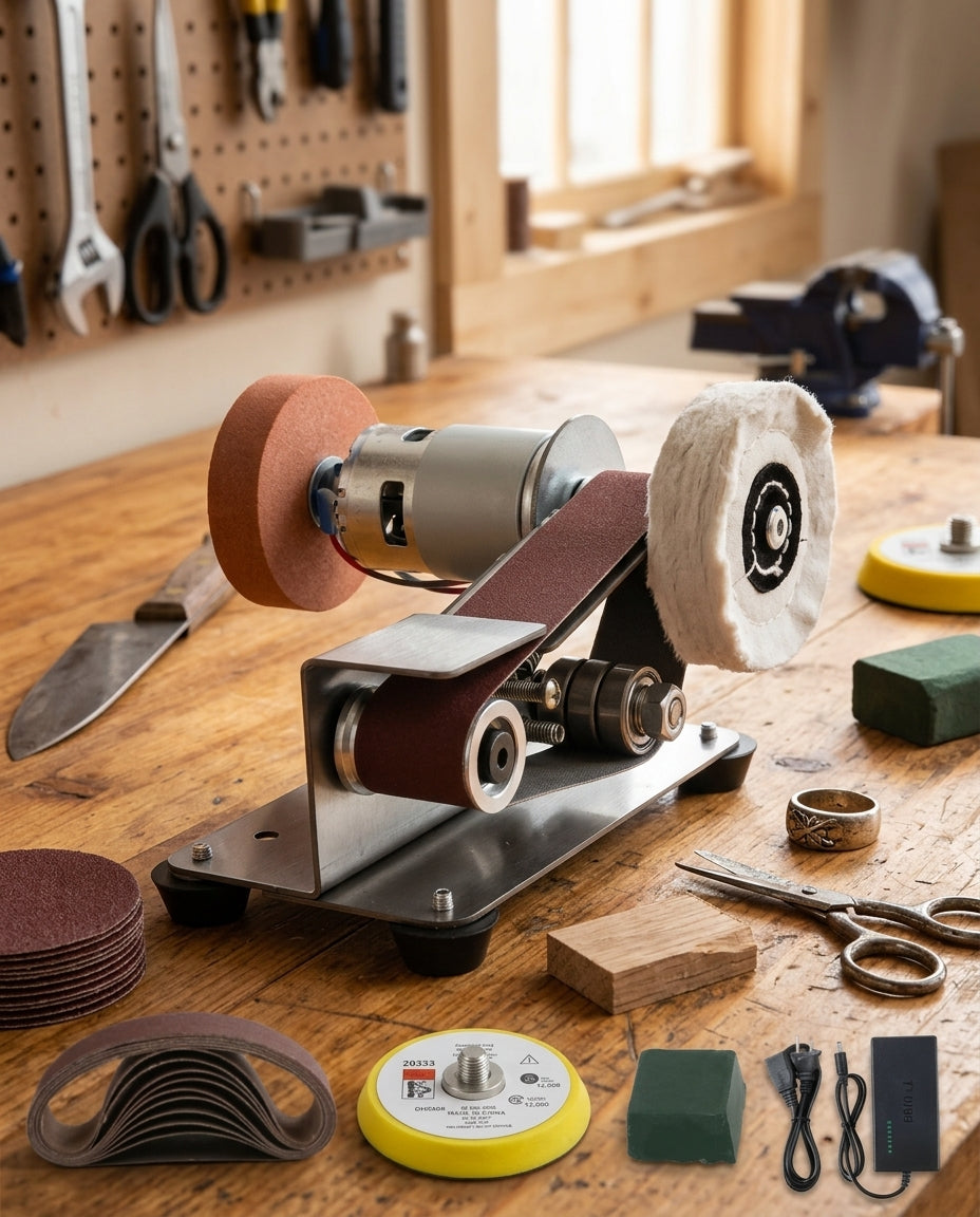 Precision Bench Trio — 3-i-1 slipe- og poleringsmaskin