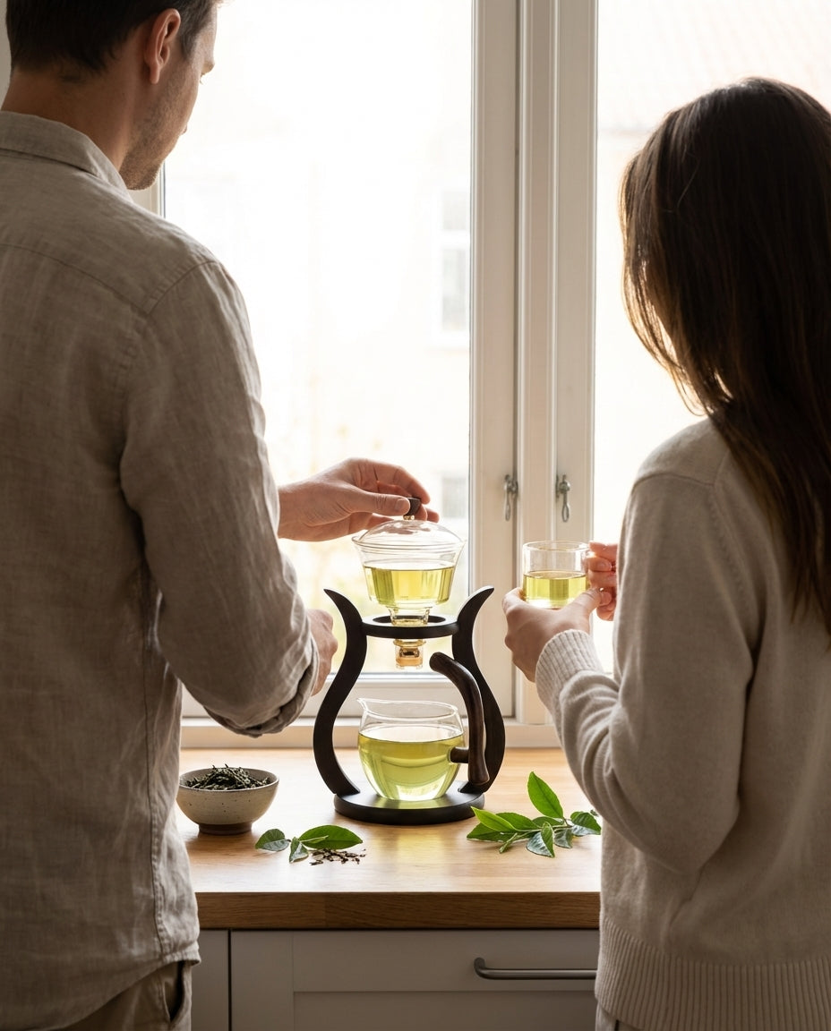 Helle-over glassepottesett | Magnetisk infuser og dryppstyring