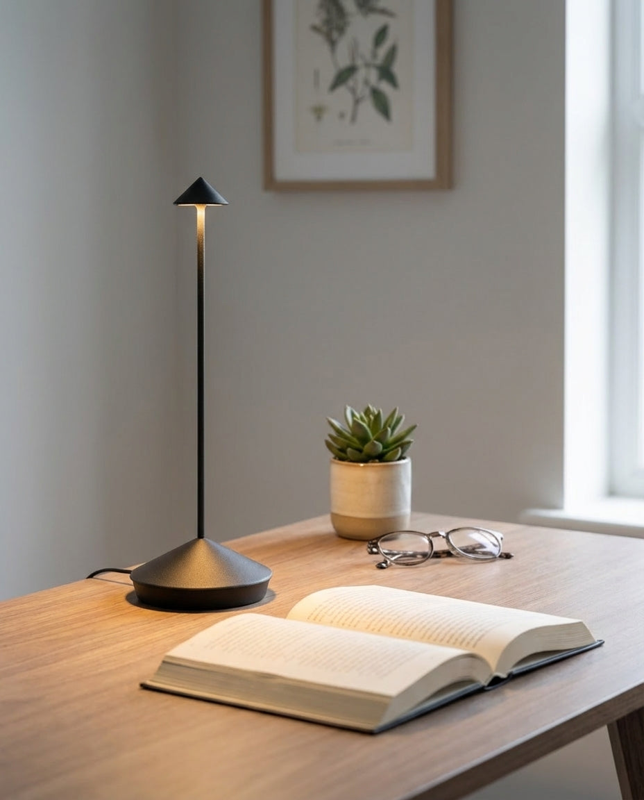 Trådløs LED-bordlampe | Dimbar, vanntett og oppladbar