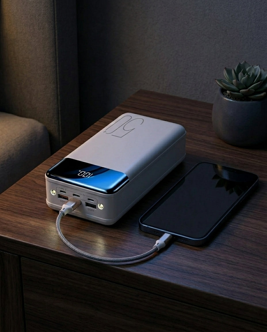 50 000 mAh powerbank | Hurtiglading – Mobil, nettbrett & laptop