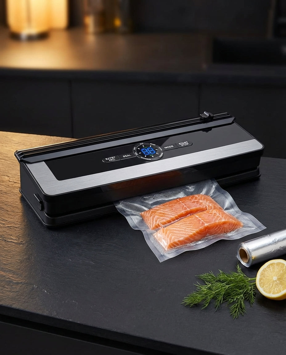 8-i-1 vakuumforsegler med innebygd posekutter | FreshLock Pro