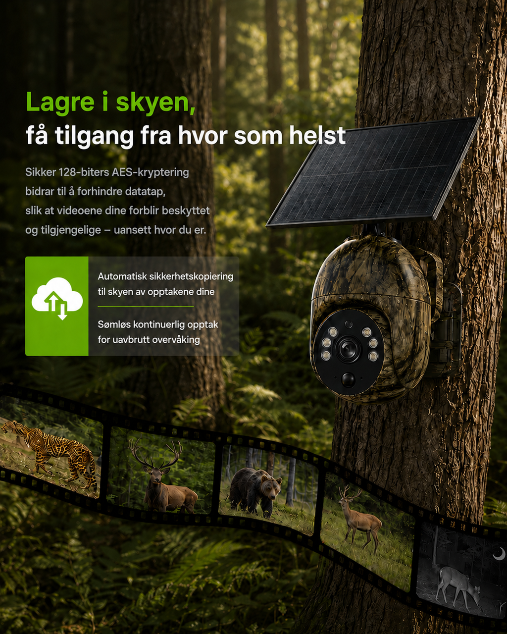 SolarWatch 360 Camo - Soldrevet trådløst overvåkningskamera