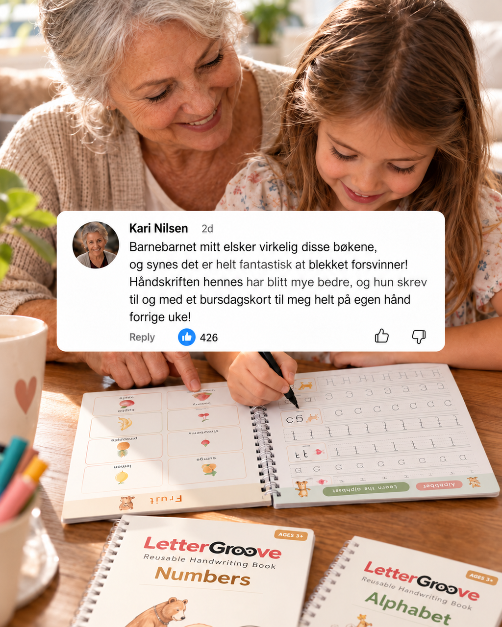 LetterGroove – gjenbrukbart sett for skrivetrening