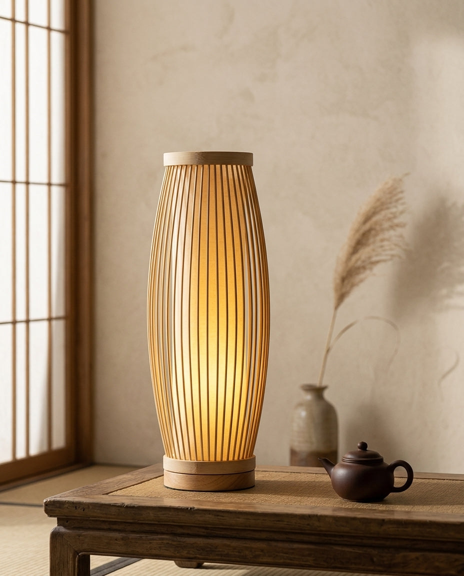 Japansk bordlampe – Bambus Zen-lampe | 4 størrelser