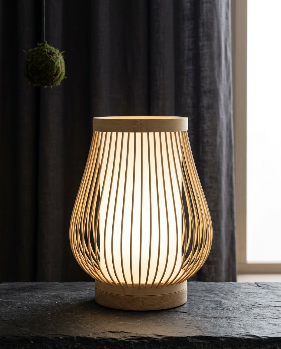 Japansk bordlampe – Bambus Zen-lampe | 4 størrelser