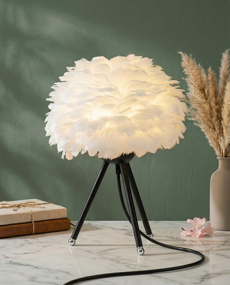 Fjærlampe | Plume – Bordlampe med Stativ