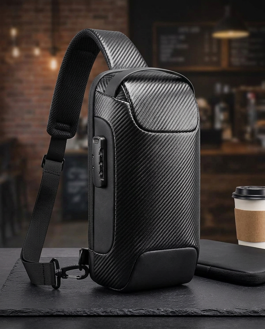 Tyverisikker crossbodyveske med USB-lading