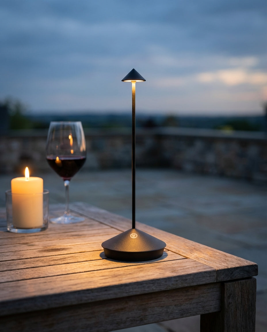 Trådløs LED-bordlampe | Dimbar, vanntett og oppladbar