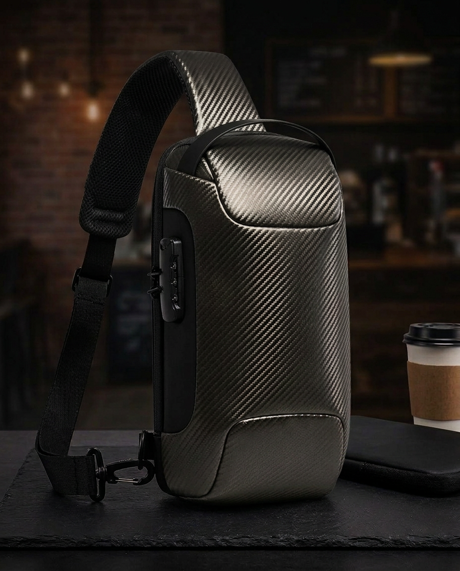 Tyverisikker crossbodyveske med USB-lading