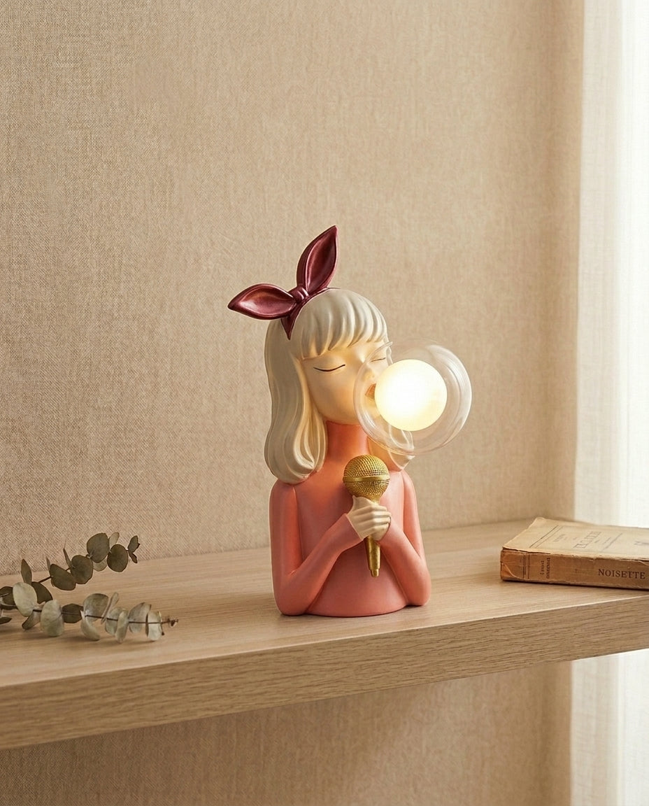 Tyggegummi-figurlampe | Skulpturell dekorativ bordlampe