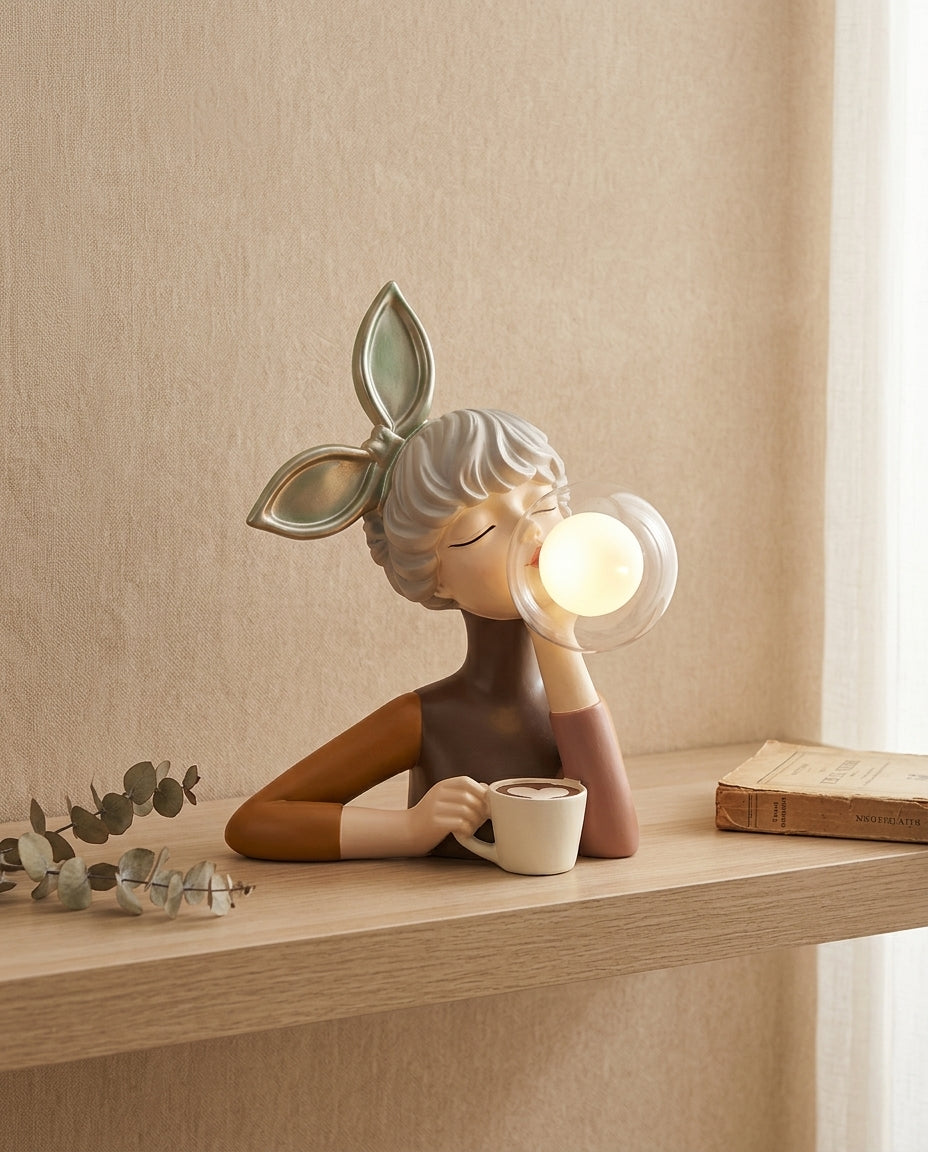 Tyggegummi-figurlampe | Skulpturell dekorativ bordlampe
