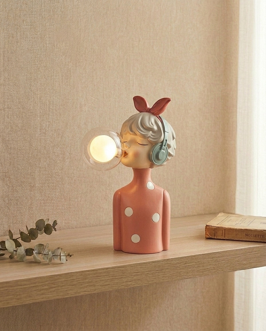Tyggegummi-figurlampe | Skulpturell dekorativ bordlampe