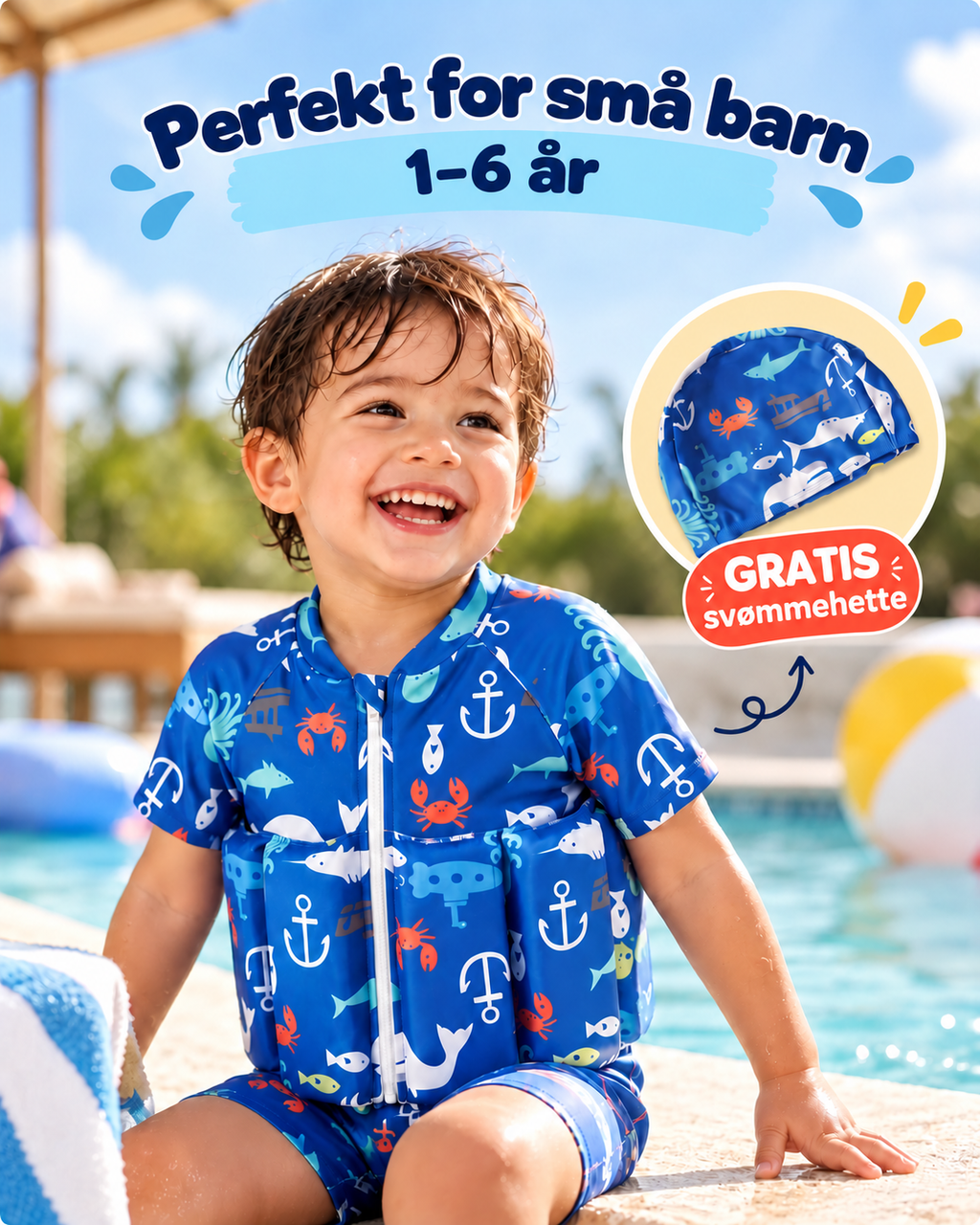 Little Kicks Progressiv Svømmedrakt Med Flottører