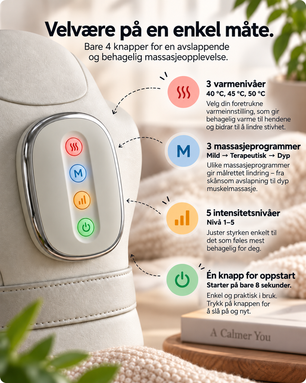 PalmRevive Air & Heat håndmassasjeapparat
