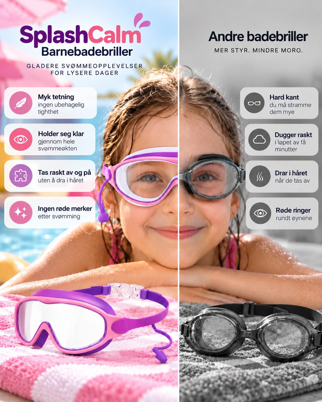 SplashCalm – Svømmebriller For Barn