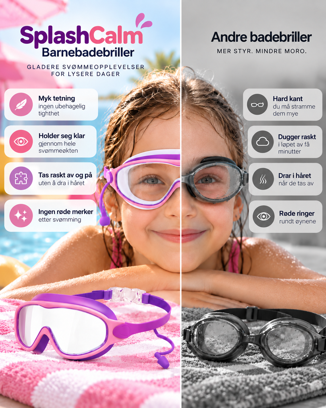 SplashCalm – Svømmebriller For Barn