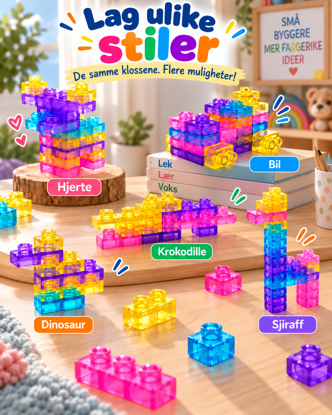 Jellibuild myke sensoriske silikonklosser