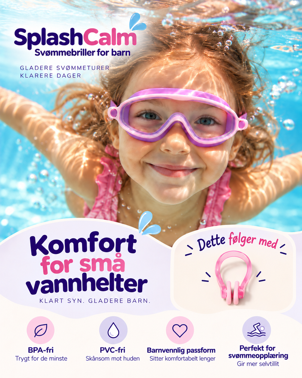 SplashCalm – Svømmebriller For Barn