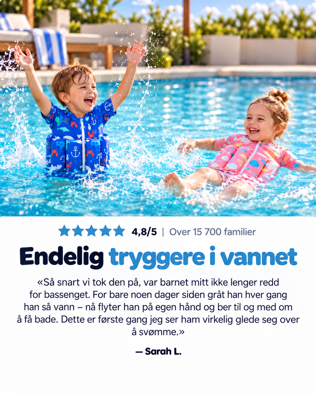 Little Kicks Progressiv Svømmedrakt Med Flottører
