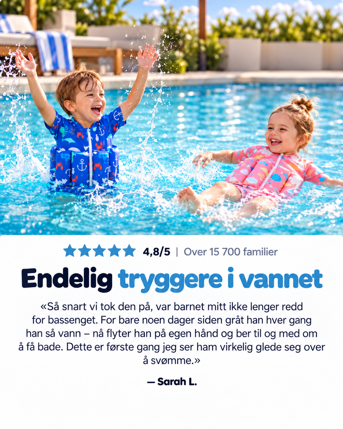 Little Kicks Progressiv Svømmedrakt Med Flottører