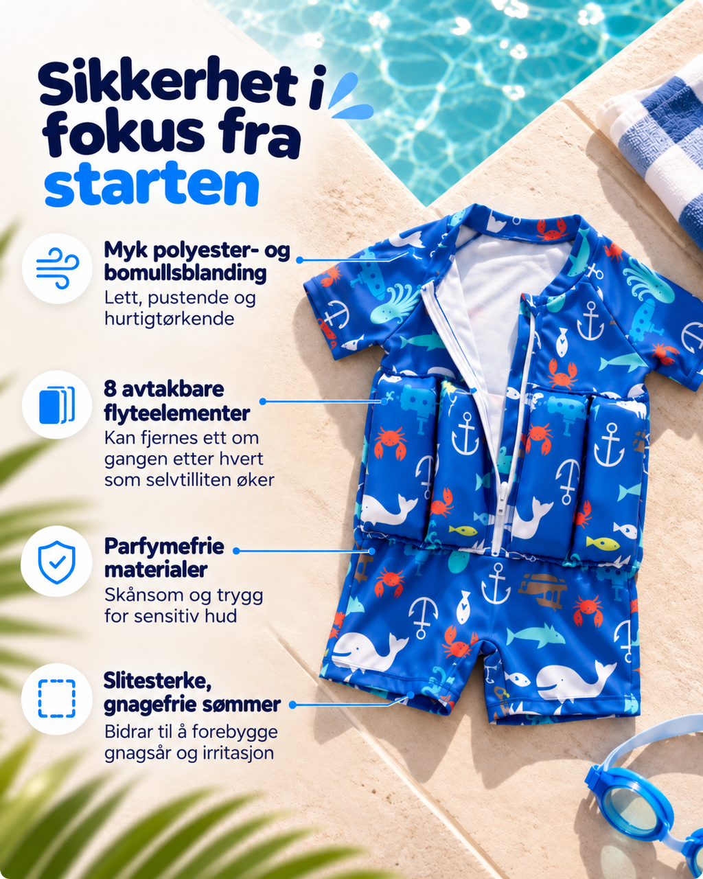 Little Kicks Progressiv Svømmedrakt Med Flottører