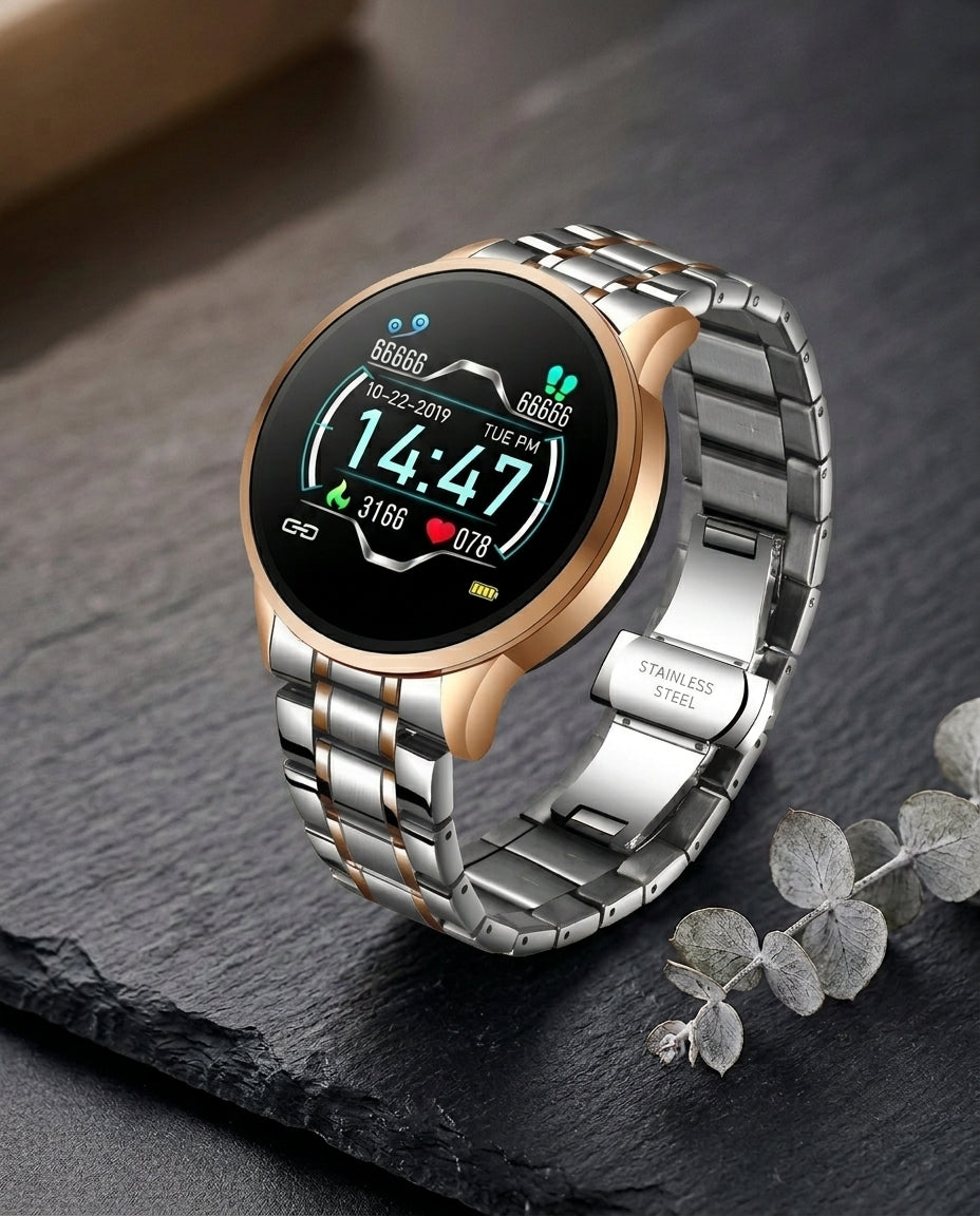 Klassisk Rund Smartklokke – Bluetooth | Apple & Android