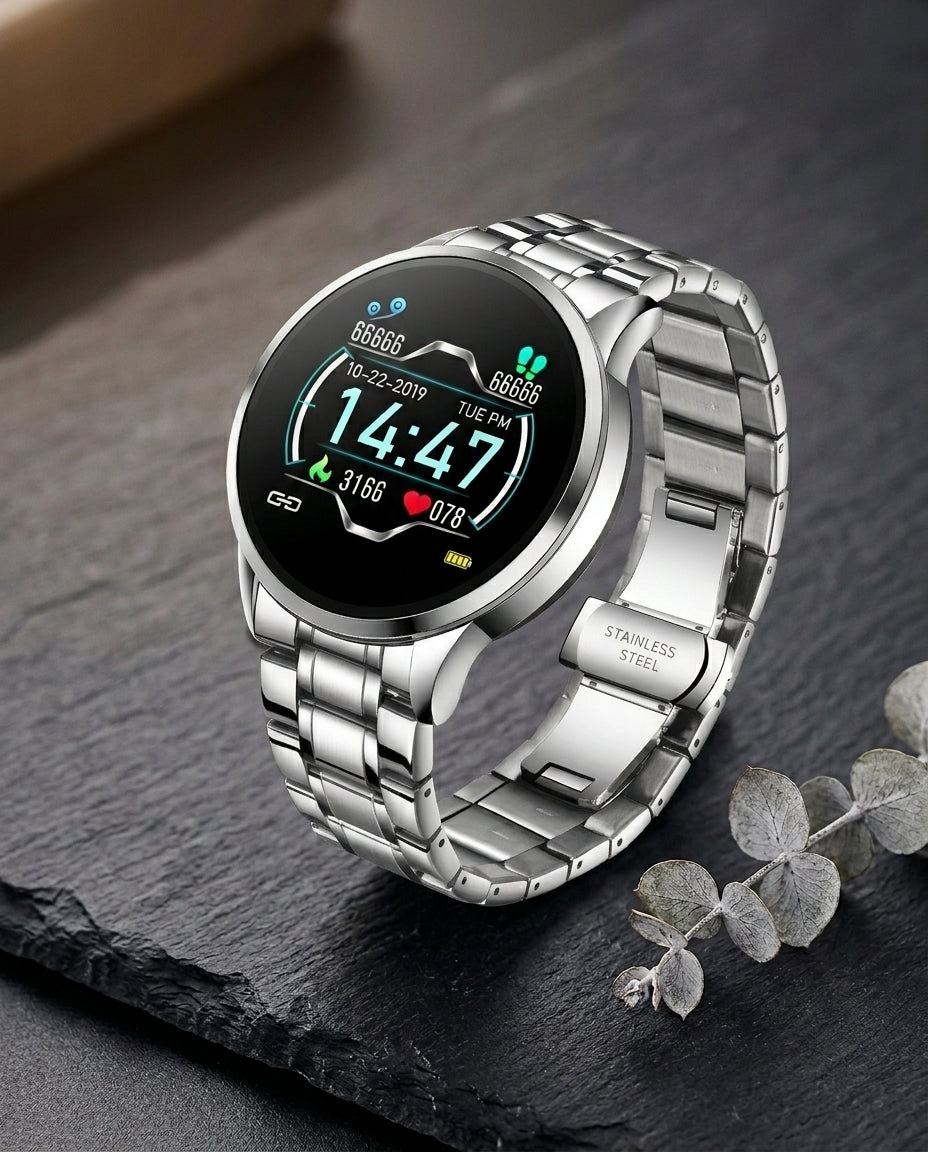 Klassisk Rund Smartklokke – Bluetooth | Apple & Android