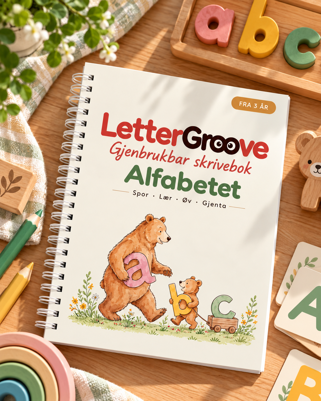 LetterGroove – gjenbrukbart sett for skrivetrening