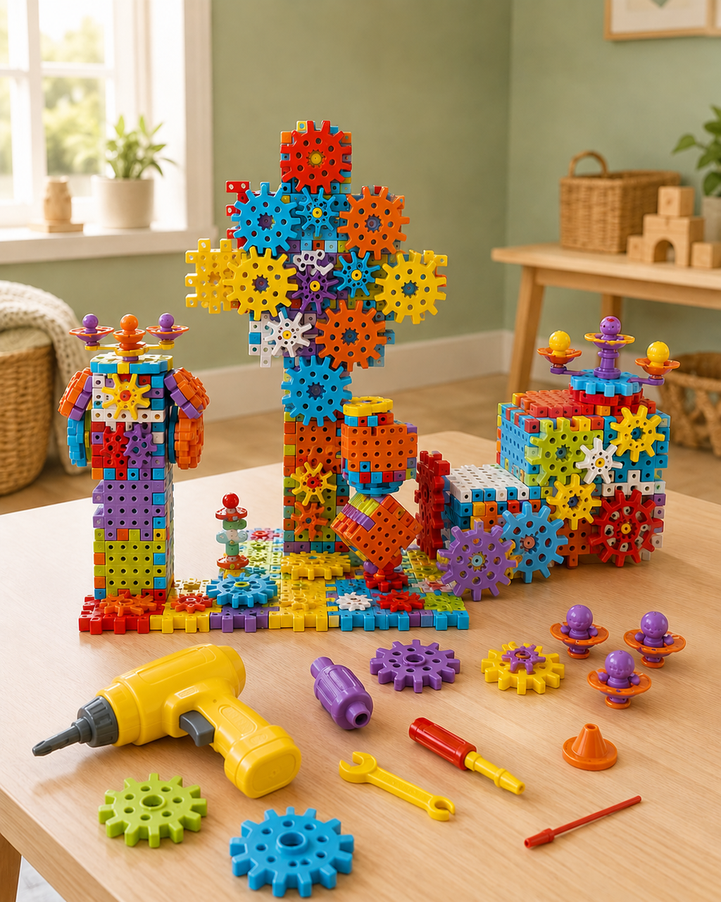 Gearo | Montessori 3D-tannhjul og puslespillbyggesett