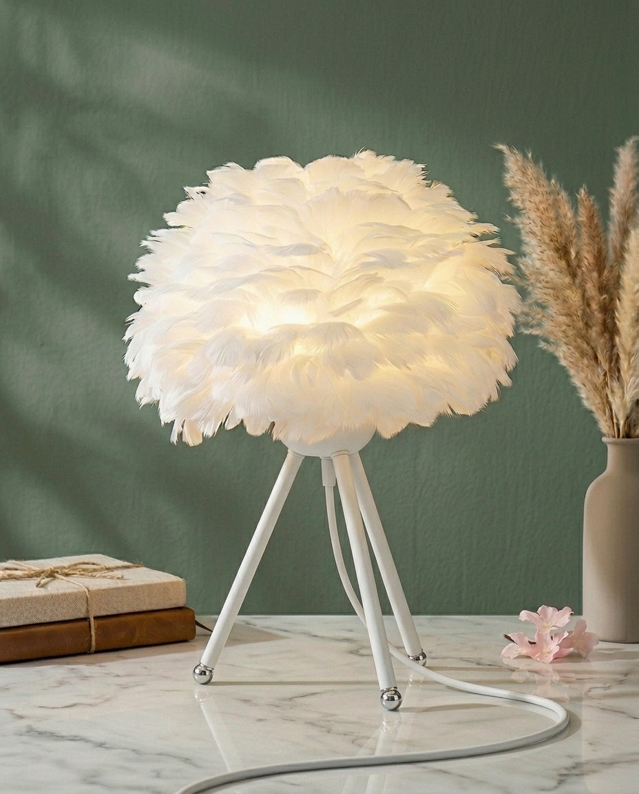 Fjærlampe | Plume – Bordlampe med Stativ