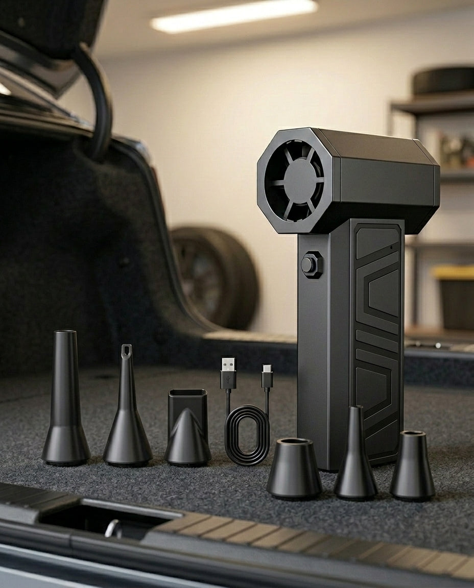 Mini luftblåser & støvsuger | 130 000 RPM trådløs jetvifte