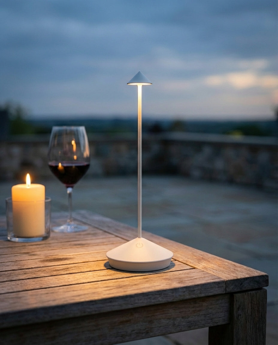 Trådløs LED-bordlampe | Dimbar, vanntett og oppladbar