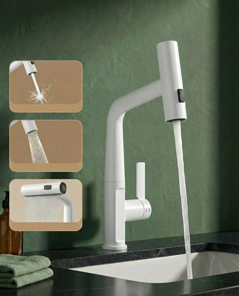 Smart uttrekkbar kran med LED-temperaturdisplay